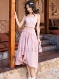  Set áo croptop hồng chân váy đuôi tôm [TÂM x ND] 
