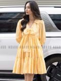  Đầm caro vàng babydoll [TÂM x ND] 