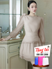  Đầm nude voan đính hoa 