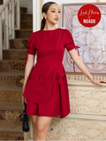  Đầm đỏ vạt xếp [LM x ND] 