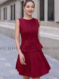 Set áo sát nách chân váy đỏ xếp ly [LM x ND] 