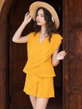  Set áo tầng vàng quần short [TÂM x ND] 