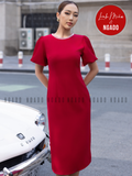  Đầm đỏ tay bí phối ren cổ [LM x ND] 