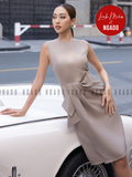  Đầm nâu xếp ly nơ [LM x ND] 