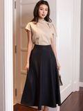  Set áo cổ nơ chân váy tùng xoè 