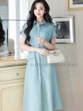  Đầm sơ mi xanh mint 
