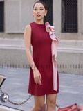  Đầm đỏ phối vạt hồng [LM x ND] 