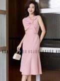  Đầm hồng nơ xếp 