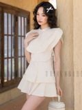  Set áo quần kem cổ xếp tầng [TÂM x ND] 