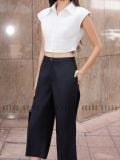  Set áo croptop trắng quần suông lửng [TÂM x ND] 