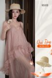  [TẶNG NÓN] Đầm hai dây viền bèo 