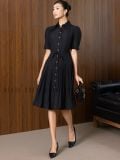  Đầm đen phối dập ly tùng 