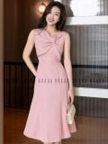  Đầm hồng nơ xếp 