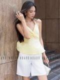 Set áo quần caro vàng xoắn ngực [TÂM x ND] 