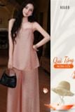  [TẶNG NÓN] Set áo hai dây quần suông 