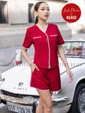  Set áo quần đỏ viền ren [LM x ND] 