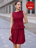 Set áo sát nách chân váy đỏ xếp ly [LM x ND]