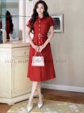  Đầm sơ mi đỏ 