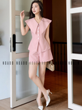  Set áo quần hồng cổ sen 