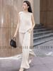  Set áo quần nude xếp ly cổ [TÂM x ND] 