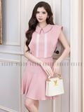  Set áo váy hồng phối ren trắng 