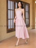  Đầm hồng phối hoa eo tùng xoè [TÂM x ND] 