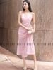  Đầm voan hồng hai dây tùng nhún [TÂM x ND] 