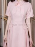  Đầm sơ mi hồng ngắn tay 