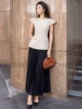  [TẶNG TÚI] Set áo nude tay con chân váy dập ly [TÂM x ND] 