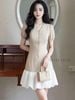  Đầm nude phối tùng bí trắng 