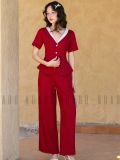  Set áo quần đỏ cổ viền trắng [TÂM x ND] 