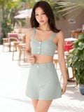  Set áo quần xanh croptop [TÂM x ND] 