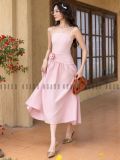  Đầm hồng phối hoa eo tùng xoè [TÂM x ND] 
