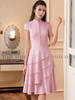  Đầm hồng ngắn tay 