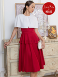  Đầm đỏ phối vạt trắng [LM x ND] 