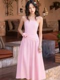  Đầm hồng phối hoa eo tùng xoè [TÂM x ND] 