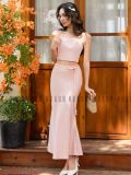  Set áo crotop váy đuôi cá hồng [TÂM x ND] 