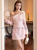  Đầm hồng cúp ngực 