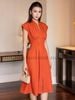  Đầm cam tay con 