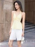  Set áo quần caro vàng xoắn ngực [TÂM x ND] 