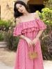  [TẶNG NÓN] Đầm caro đỏ hai dây phối bèo [TÂM x ND] 