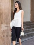  Set áo trắng nơ xoắn quần lửng [TÂM x ND] 