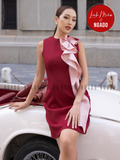  Đầm đỏ phối vạt hồng [LM x ND] 