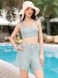  Set áo quần xanh croptop [TÂM x ND] 
