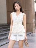  Set áo quần chấm bi tùng bí [TÂM x ND] 