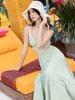  Set áo váy caro xanh xoắn ngực [TÂM x ND] 