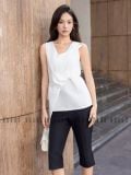  Set áo trắng nơ xoắn quần lửng [TÂM x ND] 