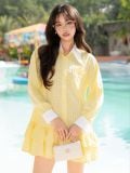  Đầm babydoll sơ mi caro vàng [TÂM x ND] 