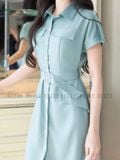  Đầm sơ mi xanh mint 