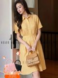  [TẶNG TÚI] Set sơ mi caro vàng [THẢO x ND] 